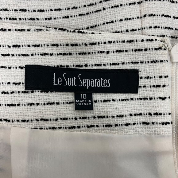 Le Suit Separates women's size 10 formal straight skirt glitters ivory black - Picture 7 of 11